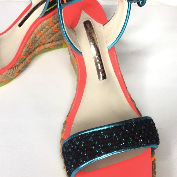 Sophia Webster Multicolor Neon Espadrille Wedges - Picture 2 of 11